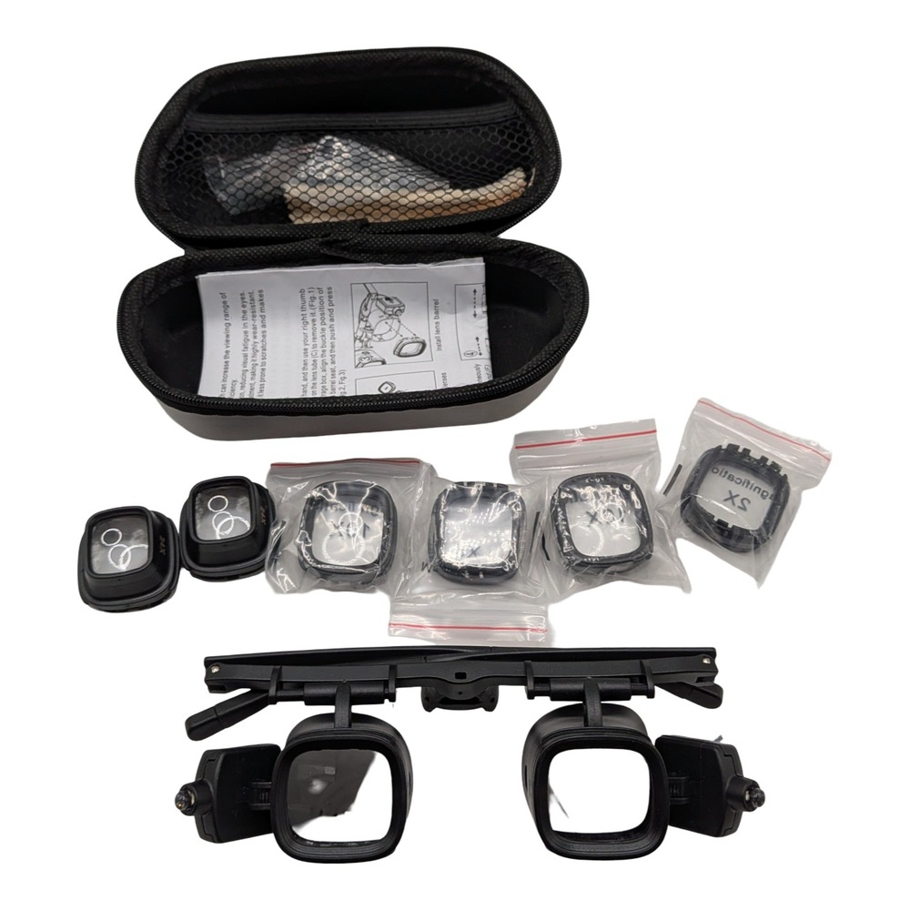 LED Clock and Watch Repair Magnifier NO.2925S1 Set 2X 6X 10X 24X with Case